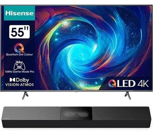 SET UHD QLED TV Hisense 55E7KQ PRO + Soundbar Hisense HS2000