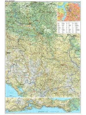 Gizi Map Srbsko, Kosovo, Černá Hora - nástěnná mapa 81 x 118 cm Varianta: bez rámu v tubusu, Provedení: laminovaná mapa v lištách