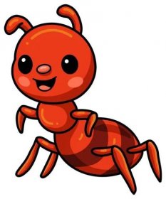 Vektorové Ilustrace Roztomilého Malého Červeného Mravence Karikatury — Stockový vektor