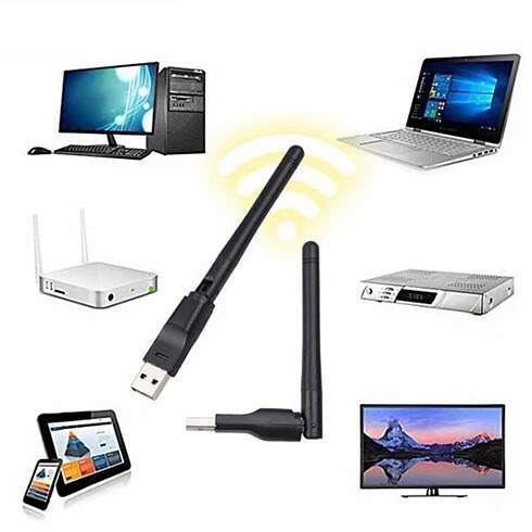 USB 2.0 WiFi bezdrátová síťová karta 150M 802.11 b/g/n LAN adaptér s otočnou anténou MT-7601