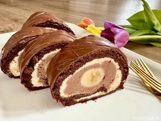 Banánová roláda s mascarpone (bez múky), FOTORECEPT