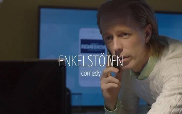 Scandinavian actor Fredrik Wagner as boss in comedy TV-series Enkelstöten