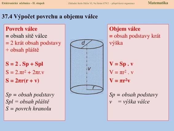 PPT - 37.1 Povrch a objem válce PowerPoint Presentation, free download - ID:2272642