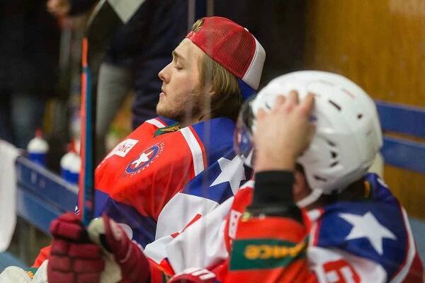 Hokejové utkání 5. předkola play-off Chance ligy mezi SK Horácká Slavia Třebíč a HC Slavia Praha.
