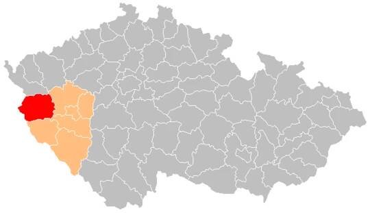 Poloha okresu Tachov v Česku (klikacia mapa)