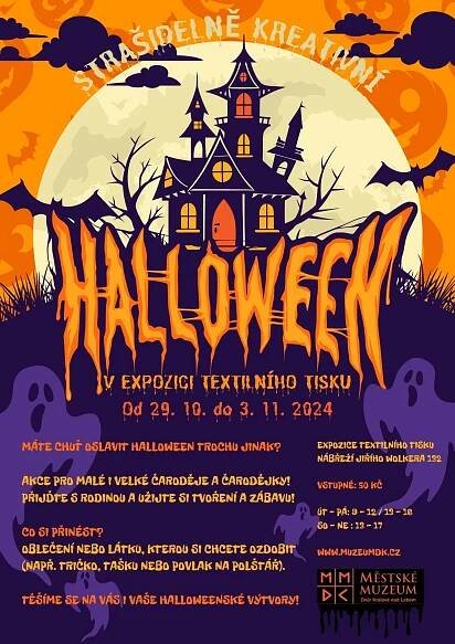 Dílny: 🎃 Halloween v expozici textilního tisku! 🕸️ - Městské muzeum Dvůr Králové nad Labem