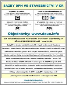 Sazby DPH ve stavebnictví a RPDP v ČR - offline