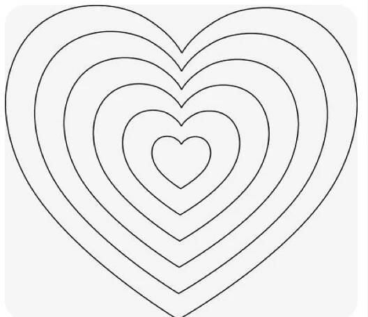 a heart shape with four smaller hearts in the middle and one larger heart at the top