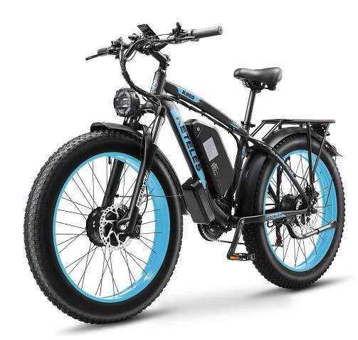 KETELES K800 Elektrické kolo s dvojitým motorem 2×1000W, 48V 23AH, Shimano 21 rychlostí, 50km/h, 26"×4" Tlusté pneumatiky, Uzamykatelná odpružená vidlice Silniční e-kolo