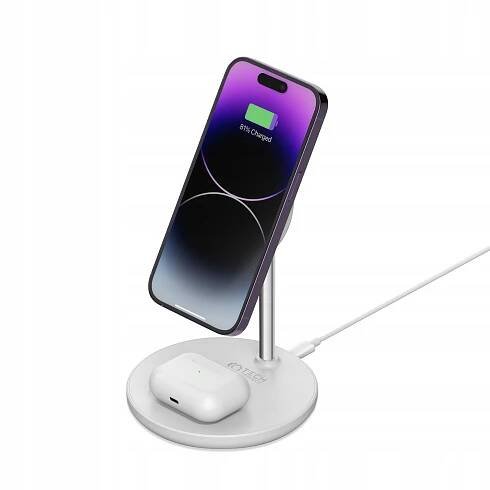 TECH-PROTECT QI15W-A21 2V1 MAGNETICKÁ NABÍJEČKA Barva bílá