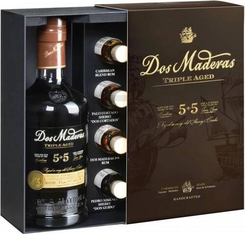 Dos Maderas PX Triple Aged 5y +5y Rum 40% 0,7 l + 4 x 0,22 l (set)