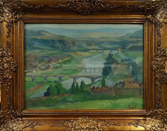 František Jakub - Pohled na řeku - Aukční Galerie Platýz