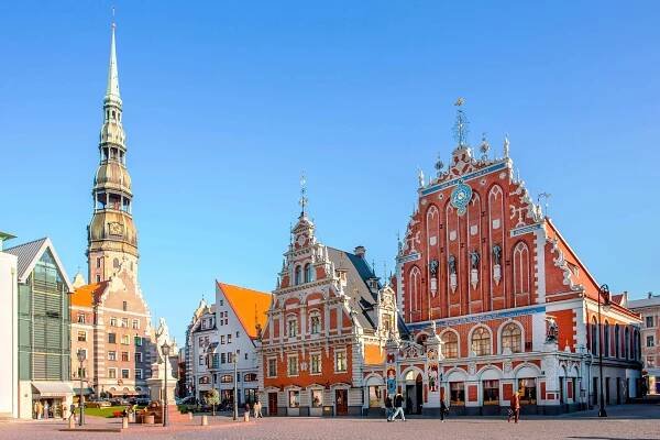 Riga's colorful Old Town district.