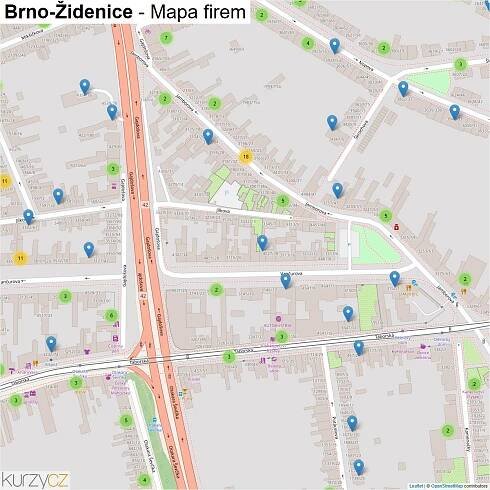 Brno-Židenice - mapy | Kurzy.cz