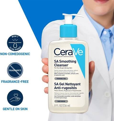 CeraVe Cleansers SA Smoothing Cleanser čisticí a zjemňující gel pro normální a suchou pokožku