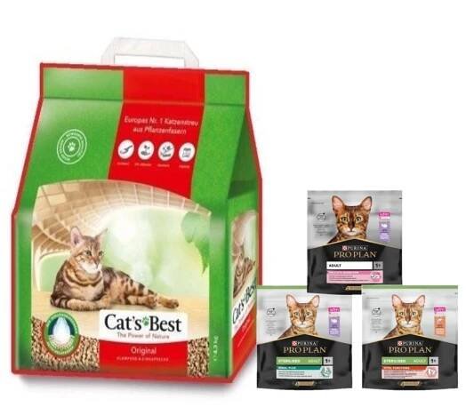 Cat's Best Original 20 l + PRO PLAN Adult cat food 400g - náhodná dodávka