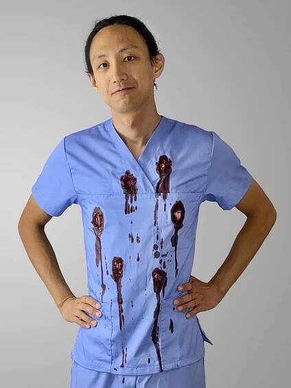 File:Exploded bullet hit squibs on an actor wearing scrubs (cropped).jpg - Wikimedia Commons