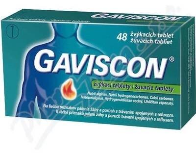 GAVISCON POR 250MG/133,5MG/80MG TBL MND 48