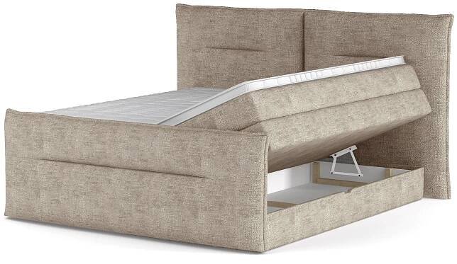 Postel boxspring ELMA hnědobéžová, 140x200 cm | Sconto