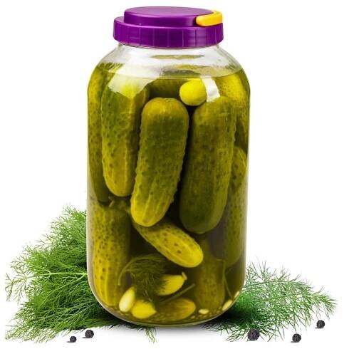 Sklenice SKLENICE 4L SKLENĚNÁ K NAKLÁDÁNÍ OKUREK NA OKURKY ZAVAŘENINY