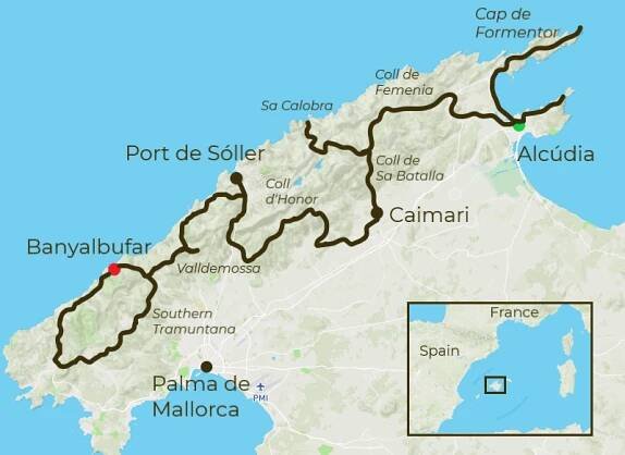 Mallorca Mountains & Coast Tour Map