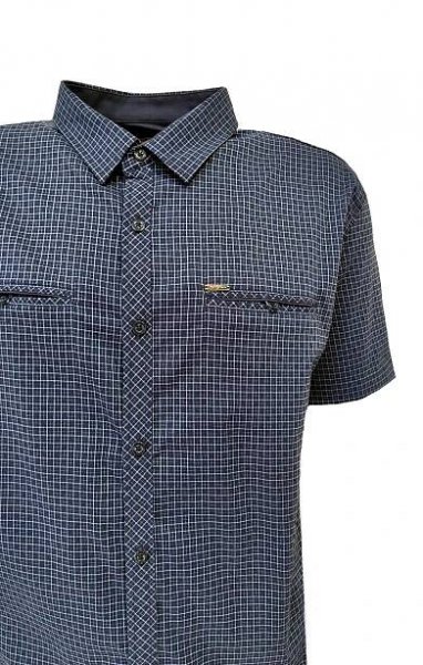 Pánská sportovní košile bavlna s kostkovaným vzorem NAVY BLUE BAGARDA XL Barva modrá