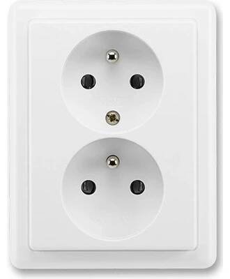 ABB CLASSIC zásuvka 2-násobná 230V, bílá
