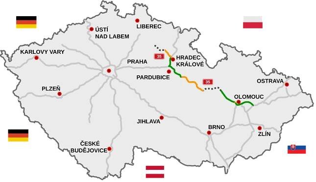 Soubor:Motorway D35-CZ map.svg – Wikipedie
