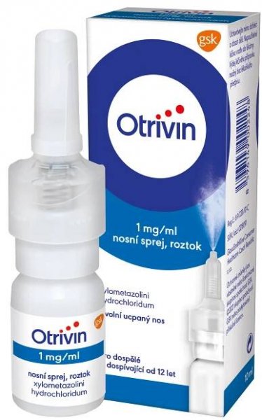 Otrivin 1mg/ml nosní sprej při léčbě ucpaného nosu 10ml