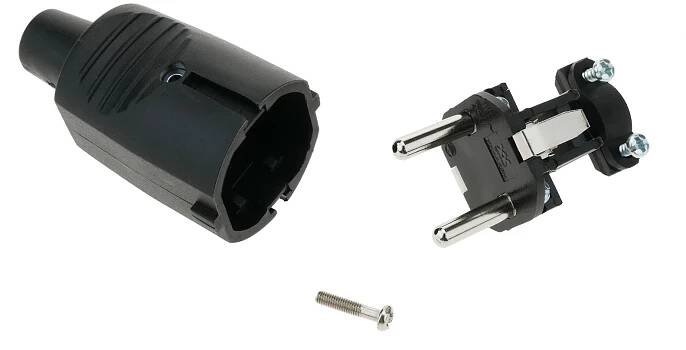 Schuko Plug (Straight Male Black)