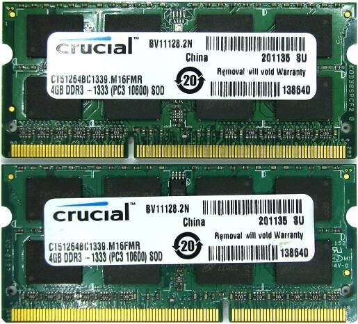 8GB (4GB+4GB) DDR3 RAM