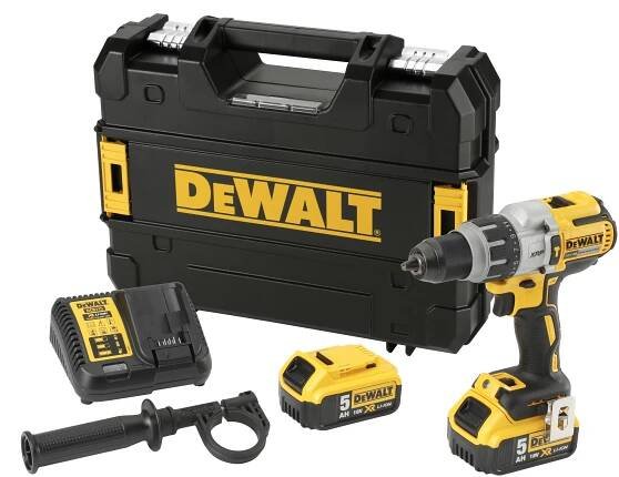 DCD996P2 DeWALT 18 VOLT AKU PŘÍKLEPOVÁ BEZUHLÍKOVÁ VRTAČKA / ŠROUBOVÁK XRP, 2 X 5,0AH AKU XR LI-ION, NABÍJEČKA, KUFR T-STAK - Dewalt-morava
