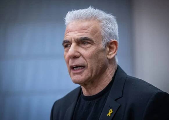 Opposition head MK Yair Lapid leads a faction meeting at the Knesset, in Jerusalem, May 26, 2025