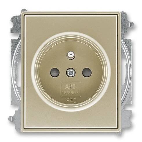 5519E-A02357 33 Zásuvka jednonásobná, s clonkami, šampaňská, ABB Time