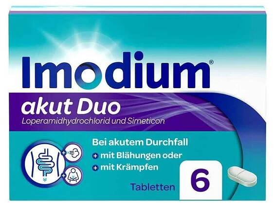 IMODIUM akut Duo 2 mg/125 mg tablety, 6 ks