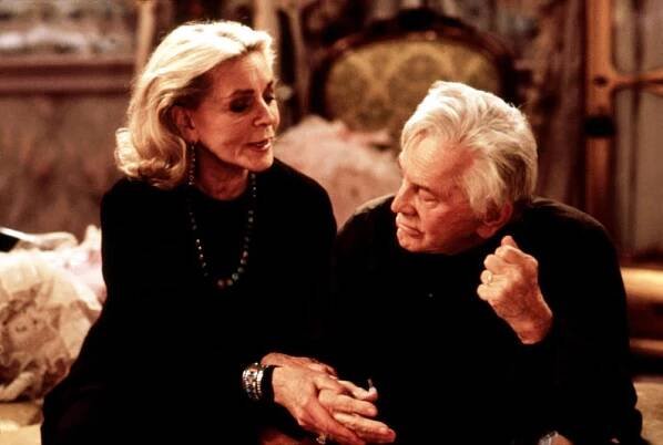 DIAMONDS, Lauren Bacall, Kirk Douglas, 1999, holding hand