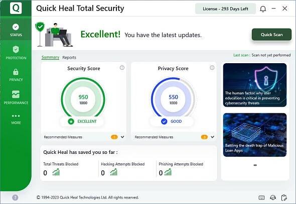 Test Quick Heal Total Security 24.00 for Windows 11 (241218) | AV-TEST