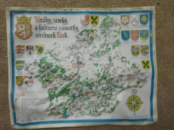 Plastická mapa - kraje ČR- hrady a zámky - Mapy a průvodce