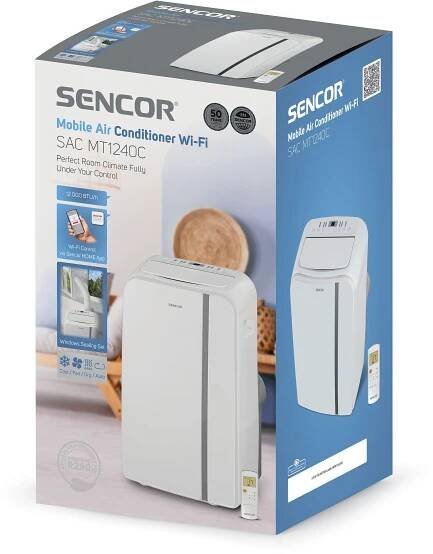 Sencor Mobilní klimatizace SAC MT1240C, bílá, 46,7 x 39,7 x 76,5 cm