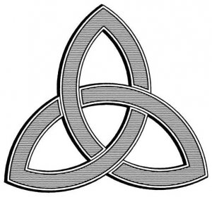 the triquetral (trinity knot) - trojhranná kost stock ilustrace