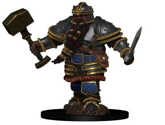 Figurka D&D - Dwarf Male Fighter - Painted (Dungeons & Dragons: Icons of the Realms Premium Miniatures)