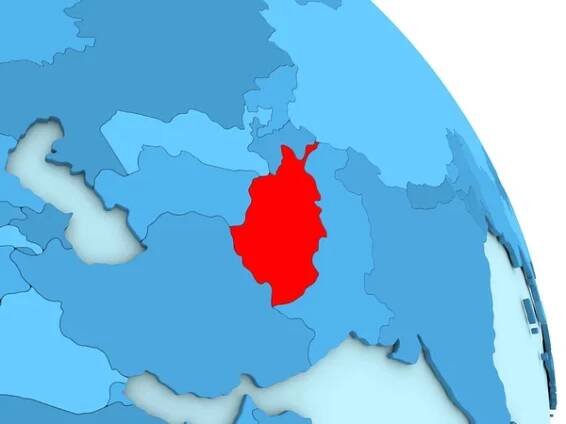 Afghánistán na modré politické globe — Stock obrázek