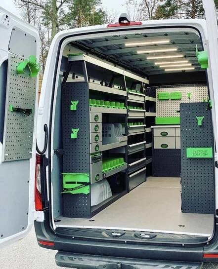 Pojízdné dílny, servisní a montážní vestavby do aut, police, regály a šuplíky do dodávek System Edström