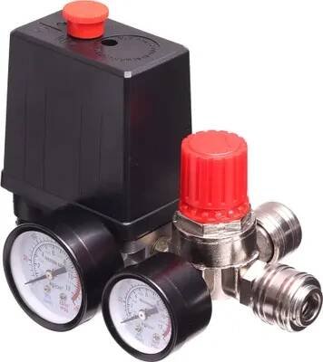 Obrázek produktu pro Tlakový spínač kompresoru s regulátorem tlaku a 2 manometry 1/4" Technic PL-230-2