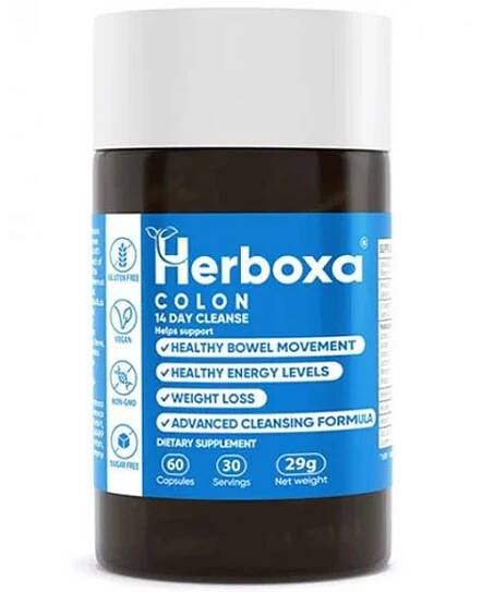 Herboxa Colon Cleanse 60 capsules with fiber and probiotic blend for gentle cleanse