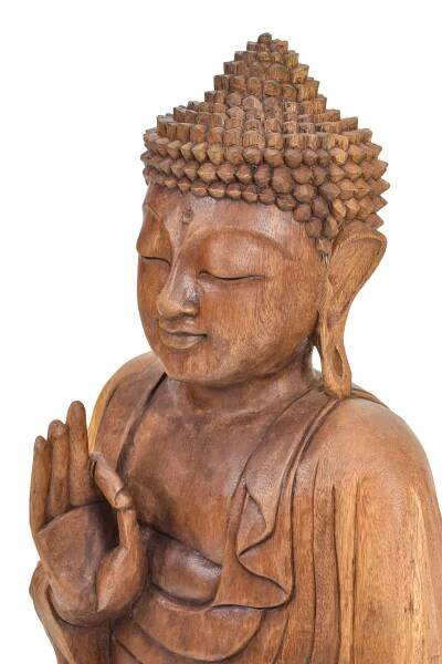 Buddha ze dřeva stromu Suar, 38x18x52cm