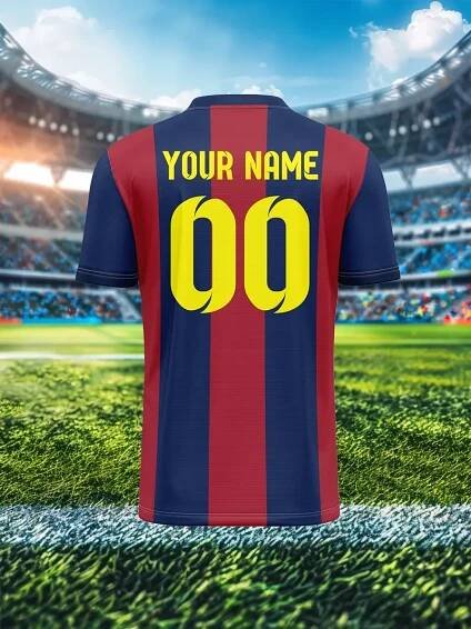 barcelona 2024 customise your own jersey mens sports team club training v neck football jersey   front and back printed   daily casual party gathering   mixed color -1