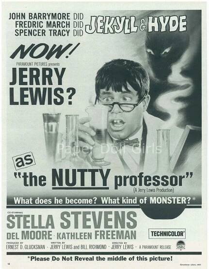 SEVENTEEN 1963 Magazine Ad Paramount Movie The Nutty Professor ad | The nutty professor, Jerry lewis, Paramount movies