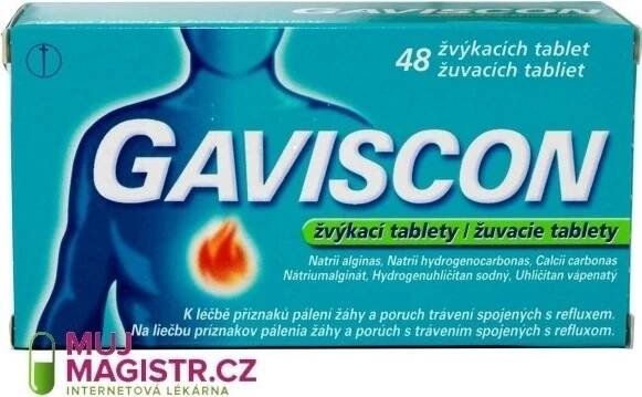 GAVISCON POR 250MG/133,5MG/80MG TBL MND 48