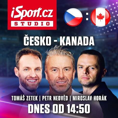 Sledujte dnes studio iSport.cz k utkání Česko - Kanada